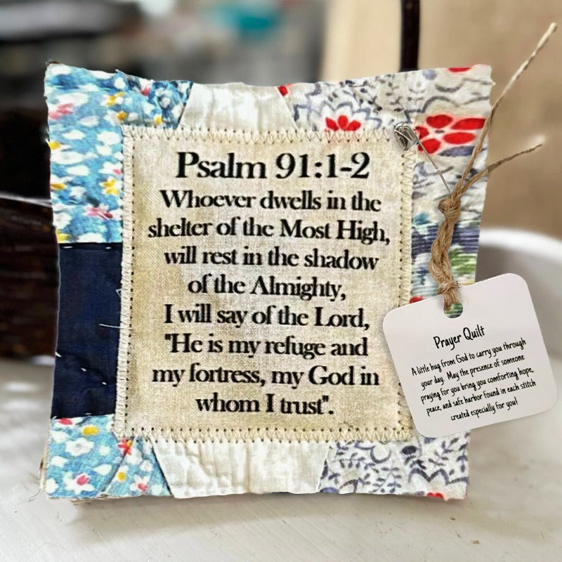 🎁Handmade Prayer Quilt with cross inside