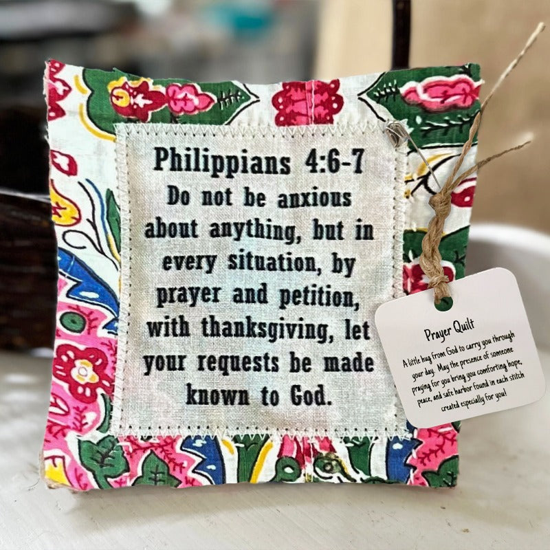 🎁Handmade Prayer Quilt with cross inside