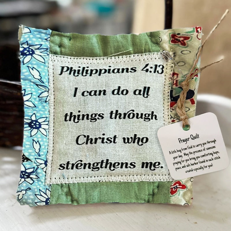 🎁Handmade Prayer Quilt with cross inside
