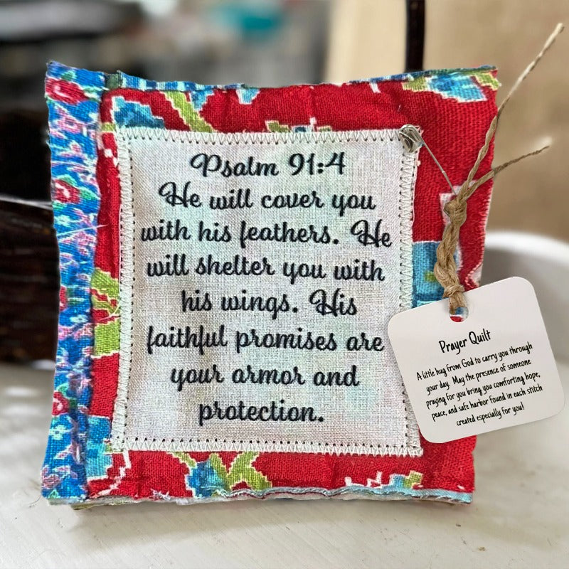 🎁Handmade Prayer Quilt with cross inside