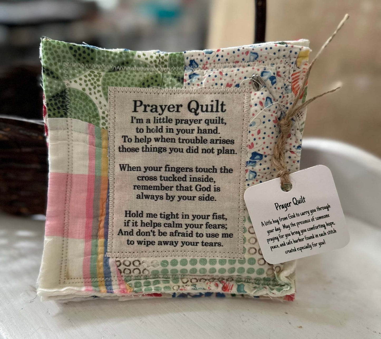 🎁Handmade Prayer Quilt with cross inside