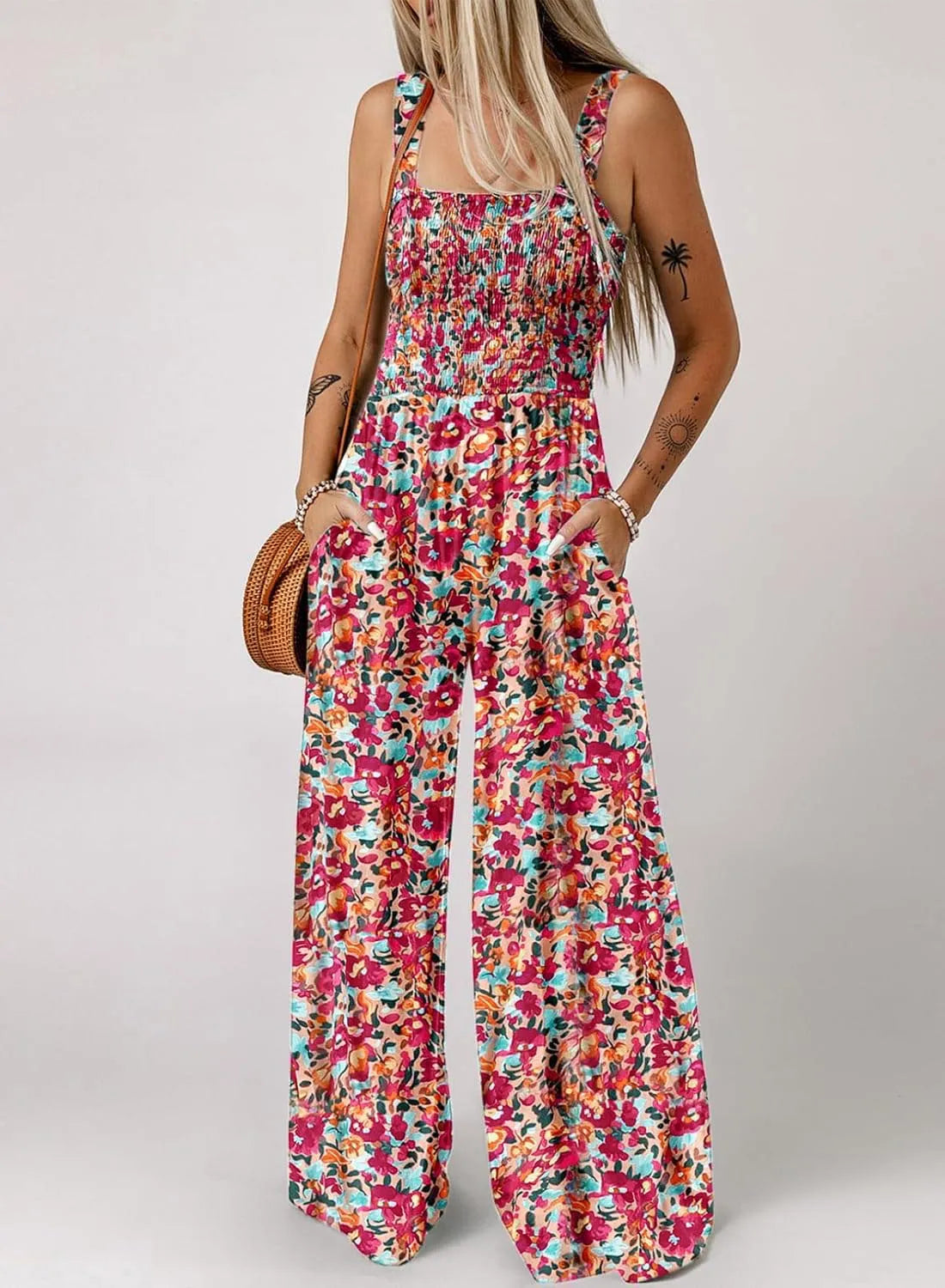 ⏳Limited Time 50% Off!💥Women’s Casual Print Sleeveless Overalls Jumpsuits