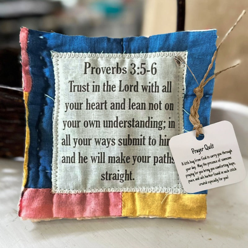 🎁Handmade Prayer Quilt with cross inside
