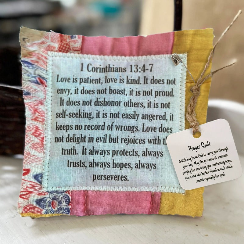 🎁Handmade Prayer Quilt with cross inside