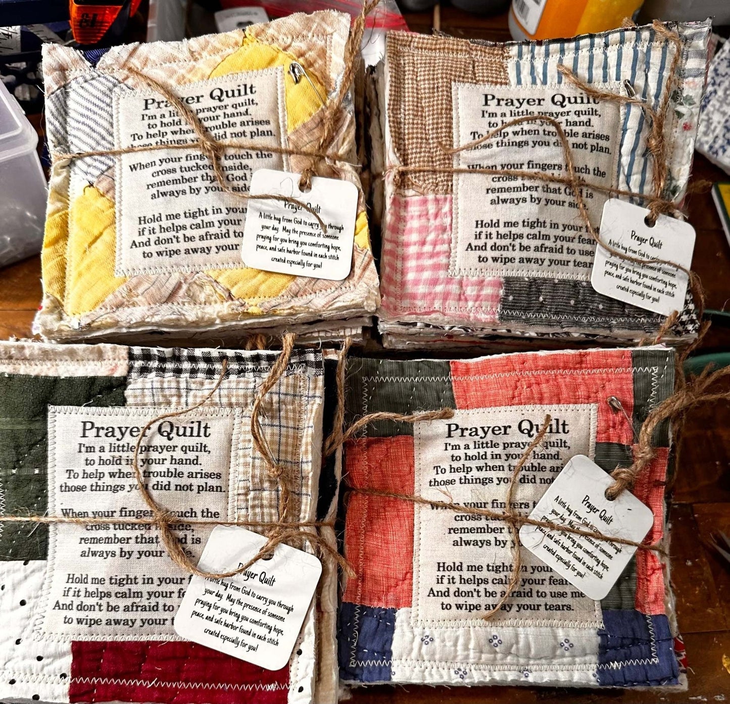 🎁Handmade Prayer Quilt with cross inside