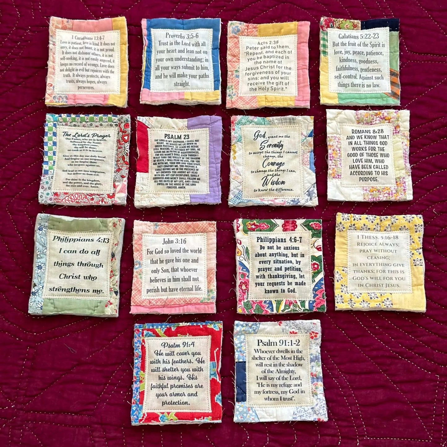🎁Handmade Prayer Quilt with cross inside