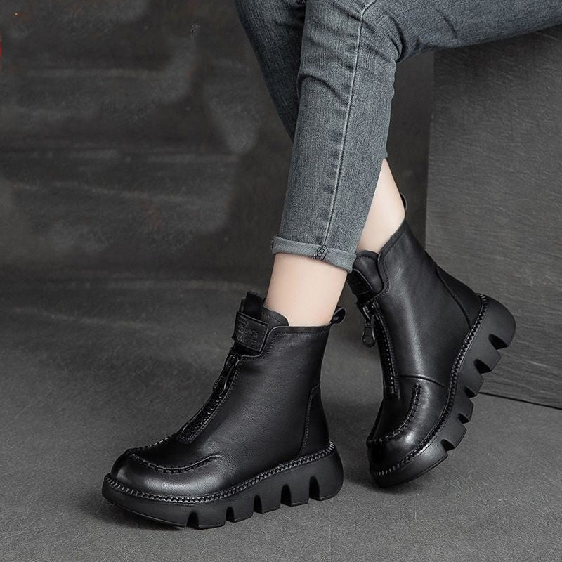 š„50% OFFš„Women's Retro PU Leather Warm Short Boots