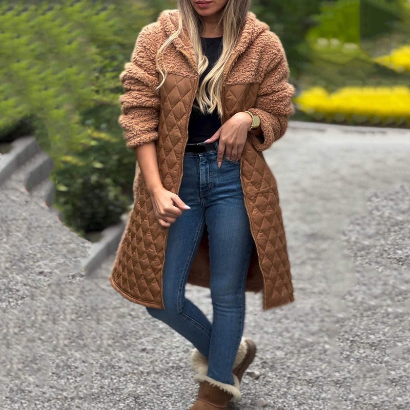 š„Now enjoy 50% discountš„ Women's Cozy Quilted Sherpa Coat with Hood