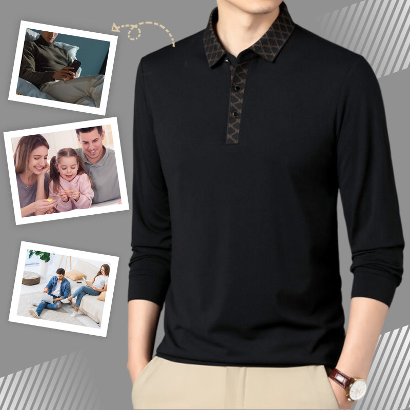 🎁New Year's Promotion🔥Men's Solid Color Long Sleeve Blouse