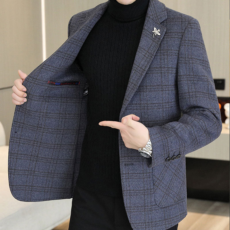 Men's Plaid Tweed Jacket