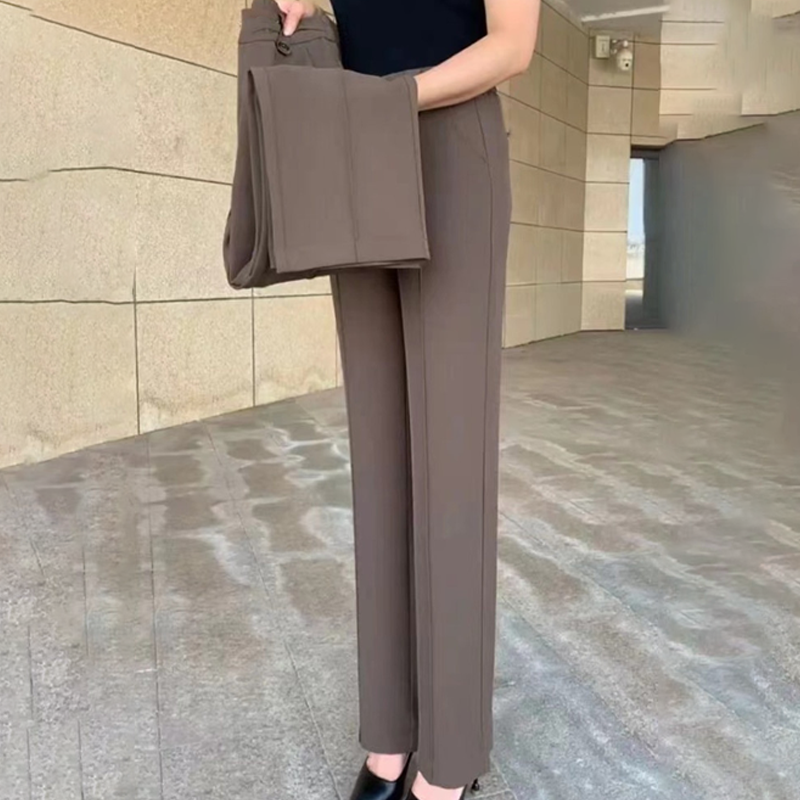 Women's Casual High-Waisted Straight Leg Pants