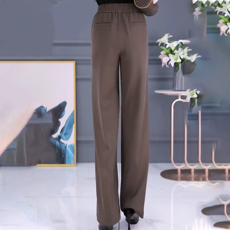 Women's Casual High-Waisted Straight Leg Pants