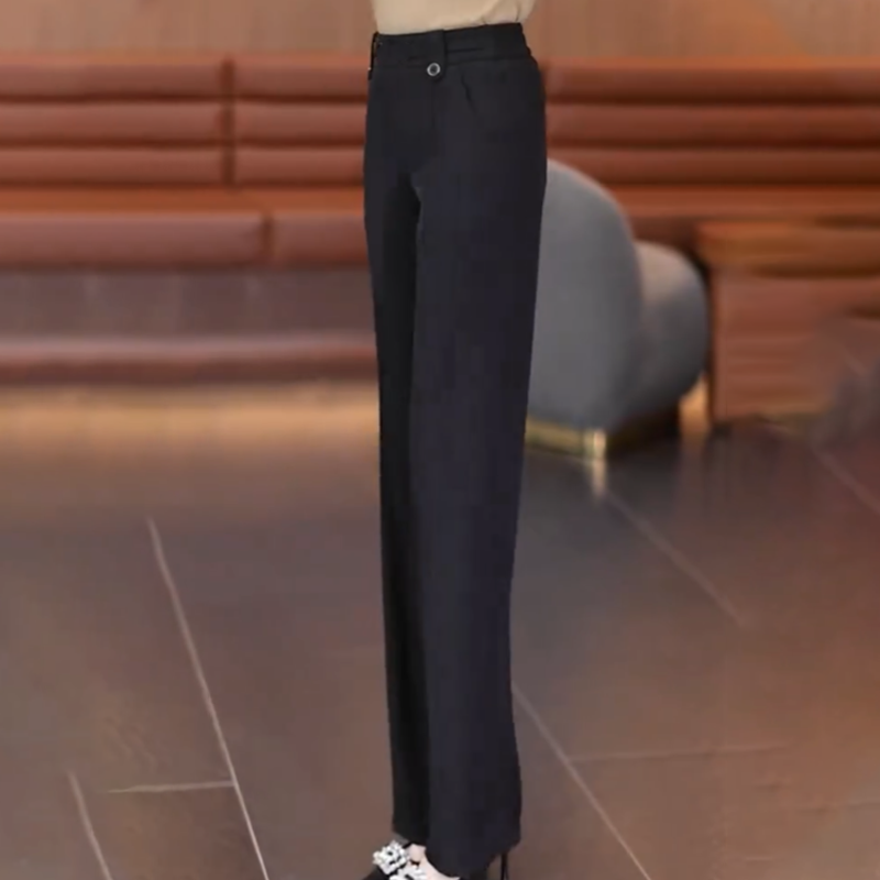Women's Casual High-Waisted Straight Leg Pants