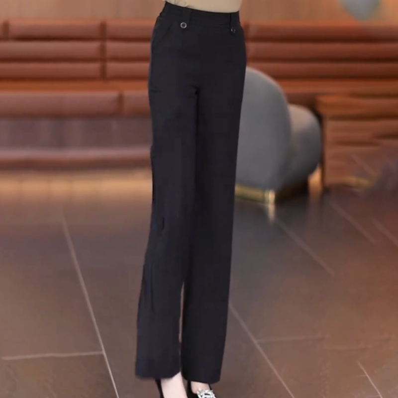 Women's Casual High-Waisted Straight Leg Pants