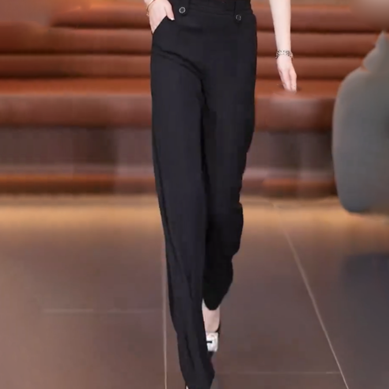 Women's Casual High-Waisted Straight Leg Pants