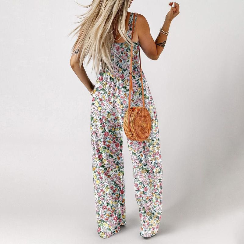 ⏳Limited Time 50% Off!💥Women’s Casual Print Sleeveless Overalls Jumpsuits