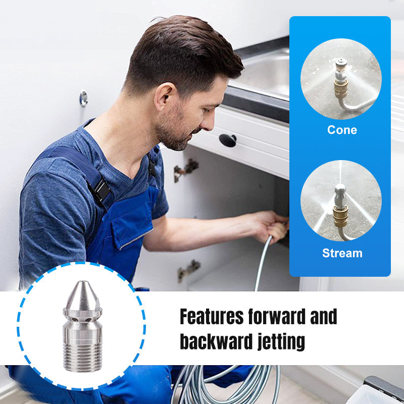 🔥Hot Sale 50%🔥Rotary High-Pressure Sewer Jetting Nozzle