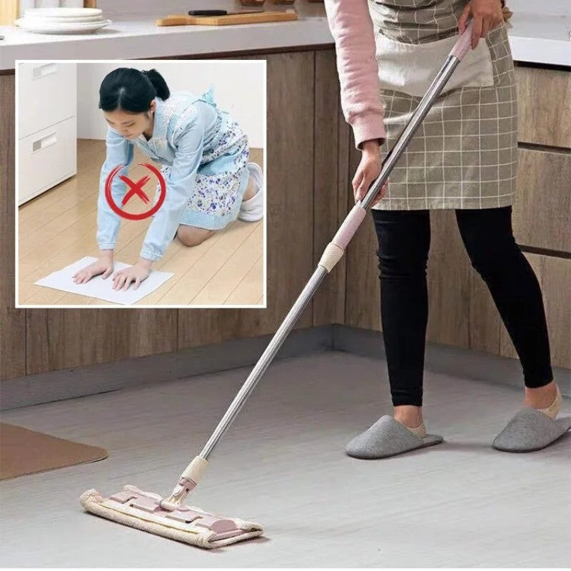 🏆Hot Sale 50% OFF🔥Flat Mop with Stainless Steel Handle with Reusable Washable Mop Cloths