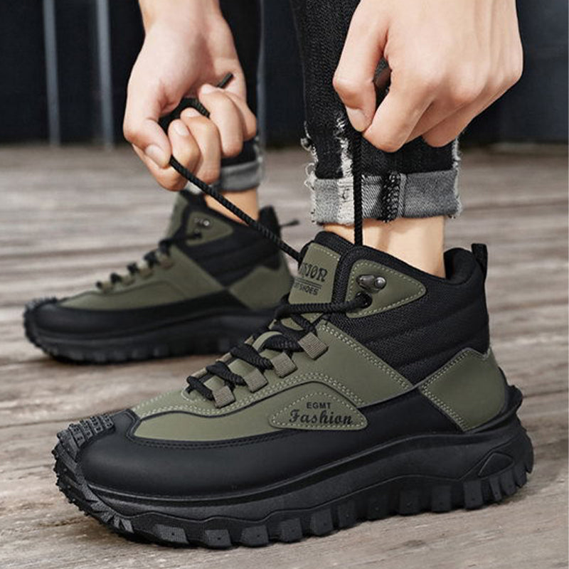 🥾Vintage Men's Hiking Boots - Waterproof Leather, Non-Slip Sole, Puncture Resistant for Outdoor Adventure