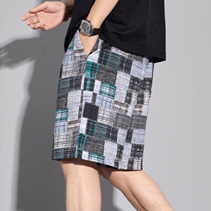 Men's Casual Color-Block Shorts