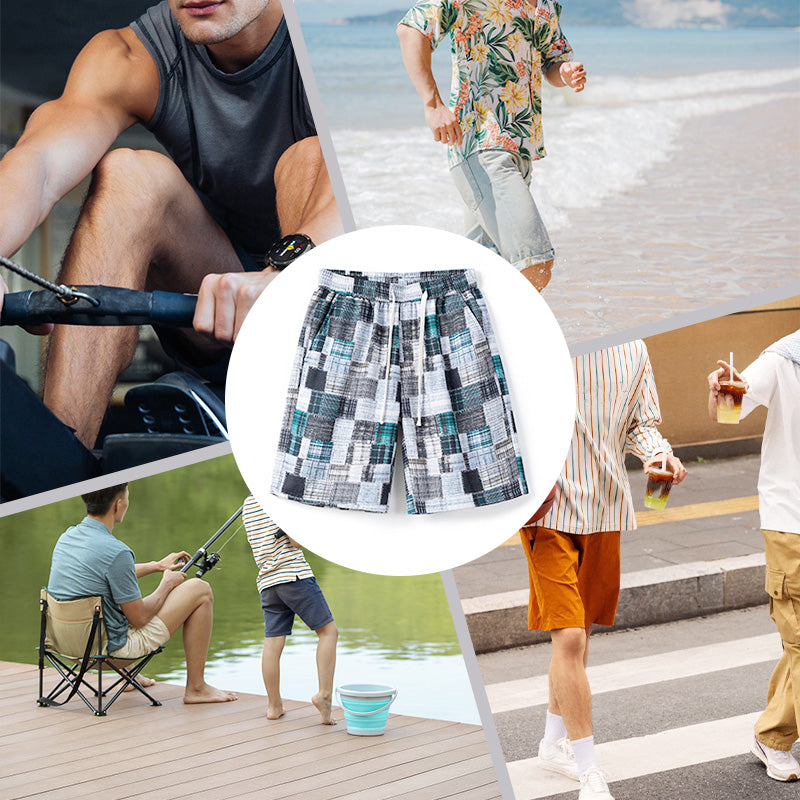 Men's Casual Color-Block Shorts