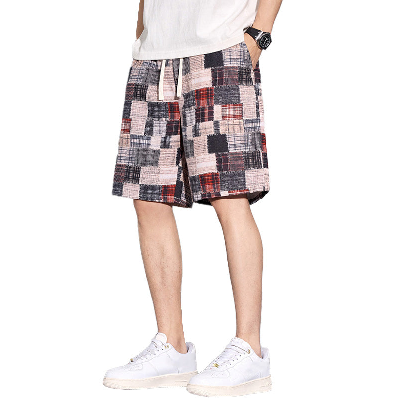 Men's Casual Color-Block Shorts