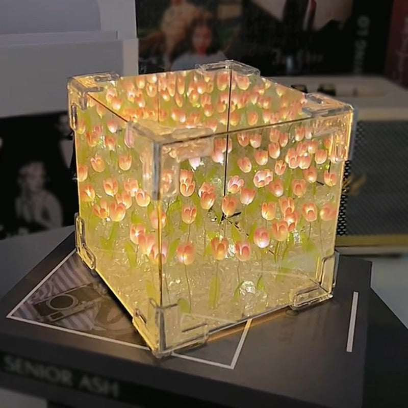 Specials 50% OFF🎁🎄Magic Cube DIY Tulip Mirror Light