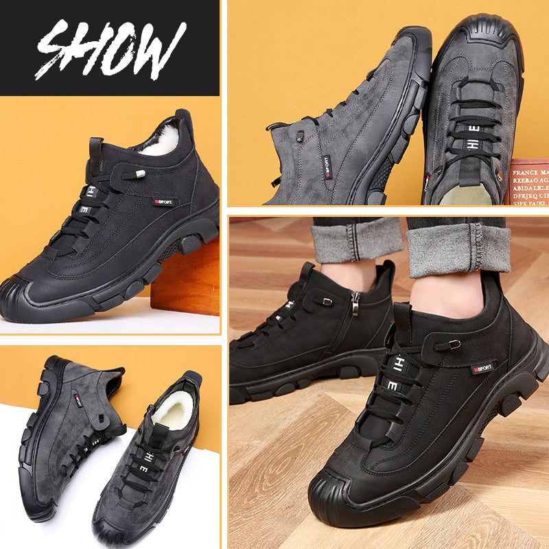 [Winter Gift🎁] Men's Faux Wool Lining Leather Sneaker