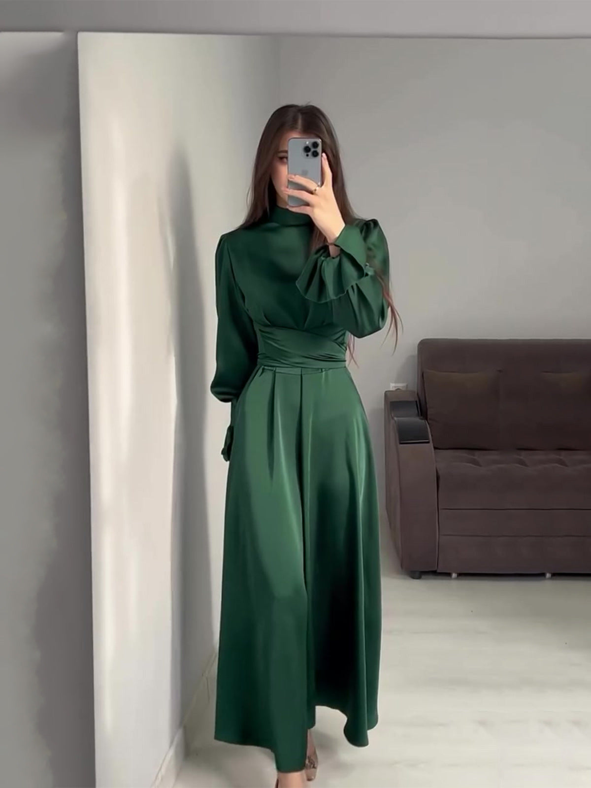 🔥2025 NEW SALES - 50% OFF🔥Women's Elegant waisted pleated cuff dress