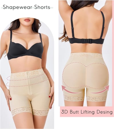 💞Hot SALE 50% OFF💞Lace Steel Boned Butt Enhancer Shorts Shapewear💃🏽