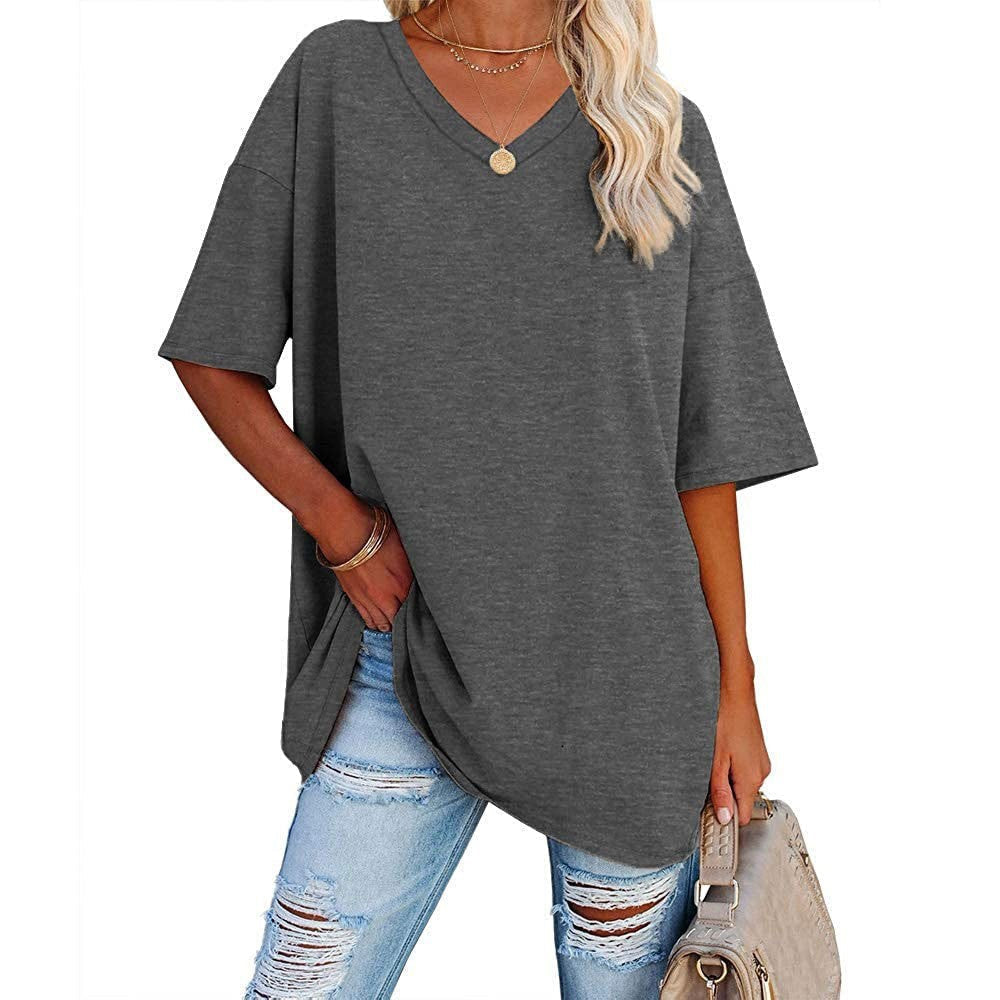 Last Day Sale 49%-Women's Casual Loose V-neck T-shirt