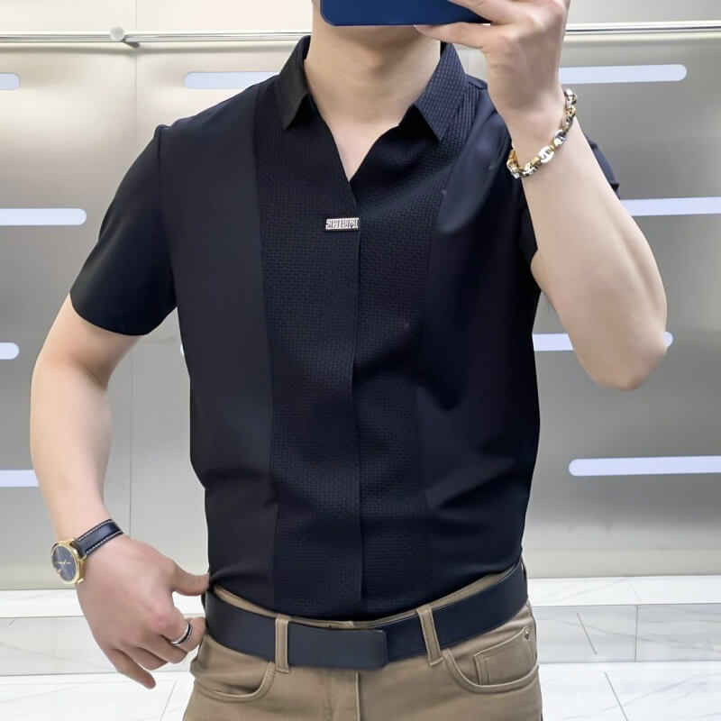 🎁✨Hot sale🔥Men's Business Casual Patchwork Shirt