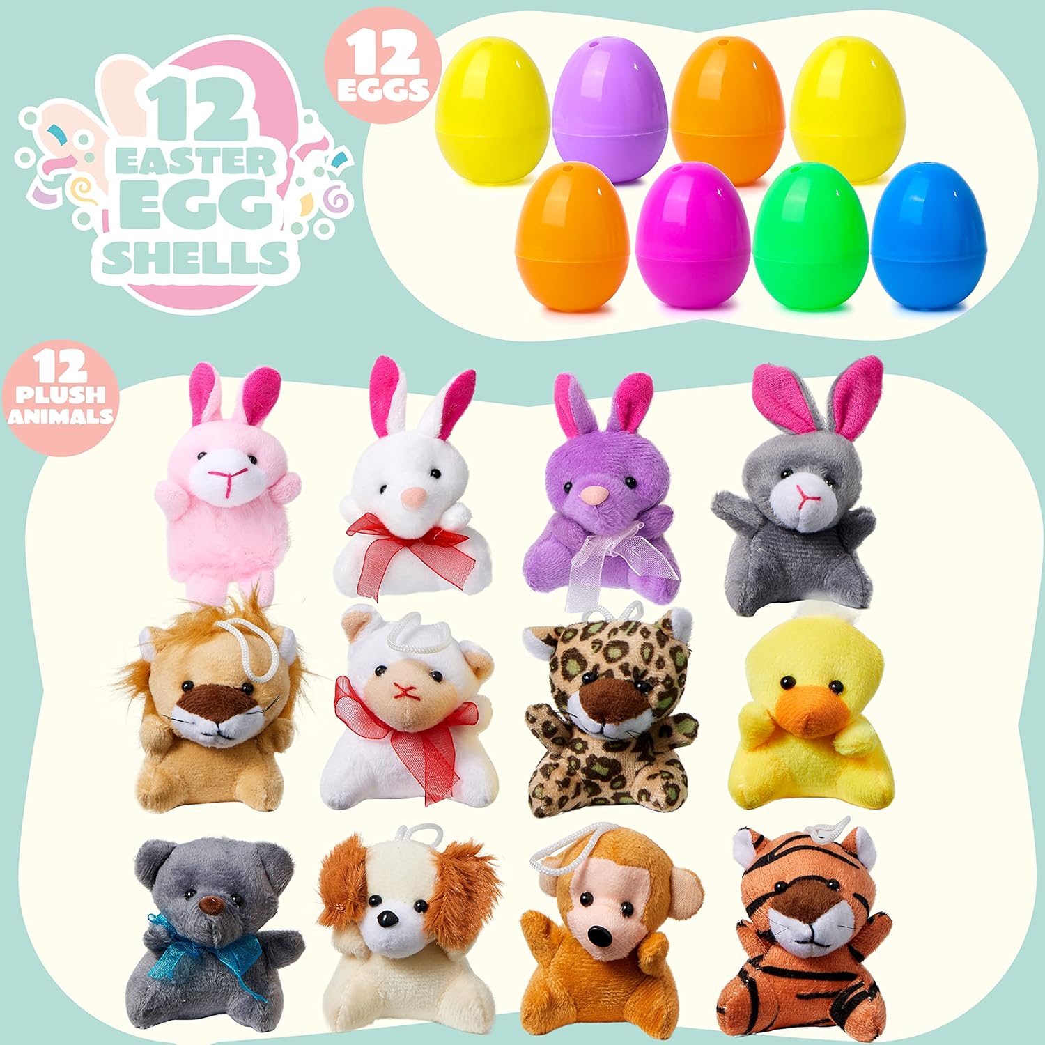 🎁Easter Hot Sale 50% OFF😍Prefilled Easter Eggs, Filled with Plush Animal Toys