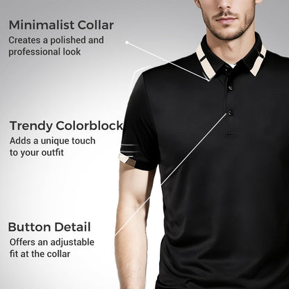 Men's Stretch Ice Silk Short Sleeve Lapel Polo Shirt