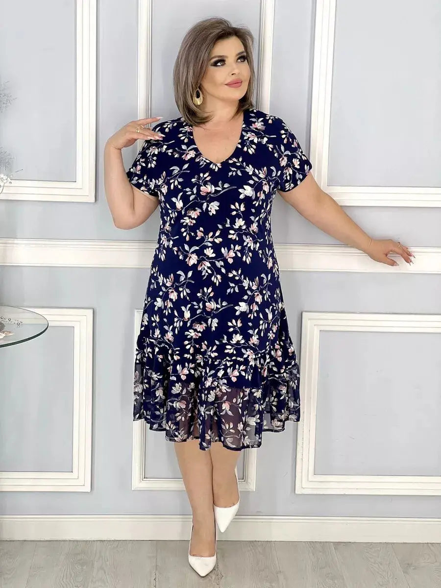 Nuevo vestido floral con cuello en V