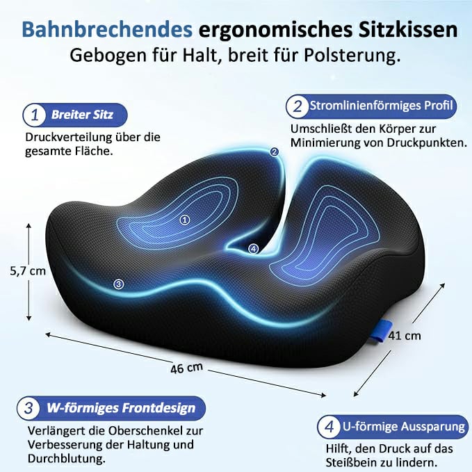 🎁LAST DAY 50％ DISCOUNT🔥Ergonomic seat cushion made from memory foam