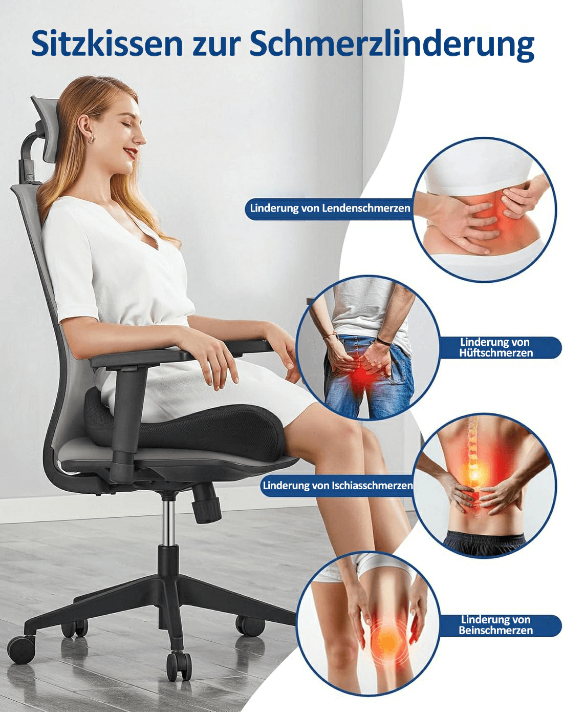 🎁LAST DAY 50％ DISCOUNT🔥Ergonomic seat cushion made from memory foam