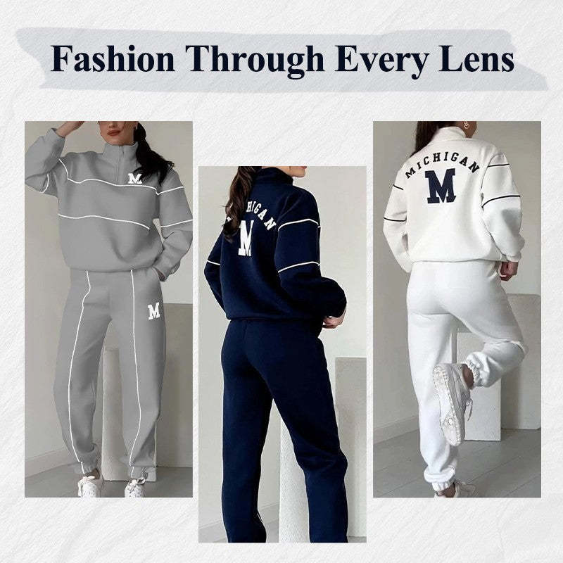 💥NEW HOT SALES - 49% OFF🔥Women's Casual Letter M Long Sleeve Two Piece Set(Fabric upgrade)