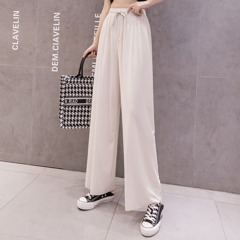 Ice Silk Wide Leg Pants Women