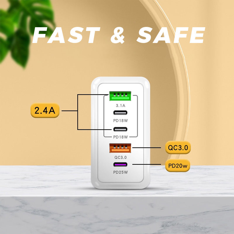 120W Fast Charger with 5 Ports⚡