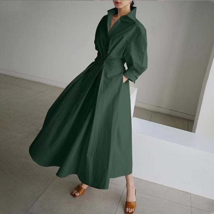 2025 New Arrive💥Women's Pure Cotton Shirt Collar Dress