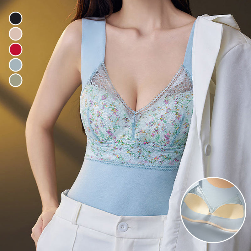 2-in-1 Built-in Bra Lace Thermal Underwear