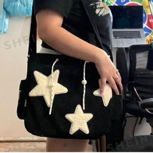 Cute Star Canvas Messenger Crossbody Bag