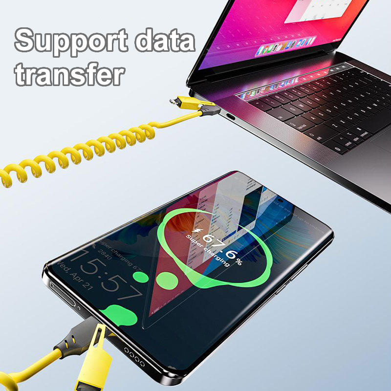 4-in-1 Coiled Charging Cable