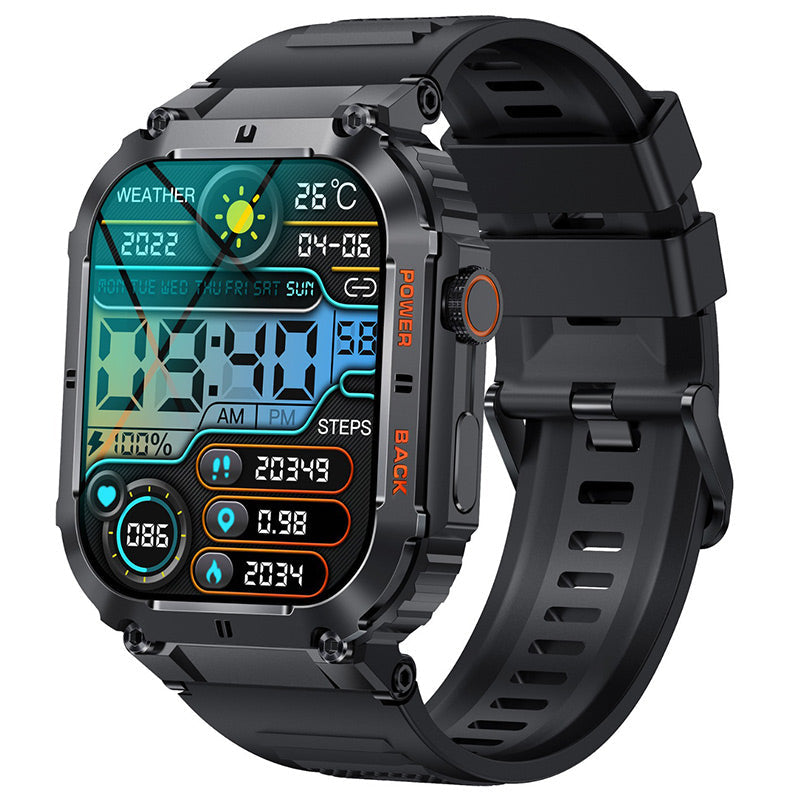 Waterproof Tactical Fitness Bluetooth Smartwatch