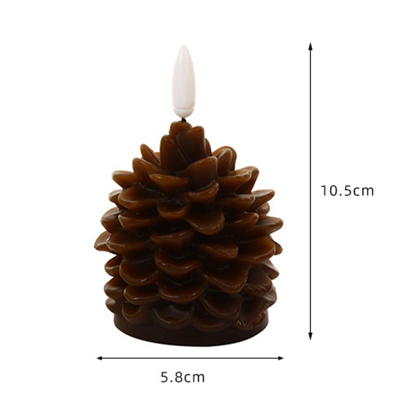 Flameless LED Pine Cone Candles for Holiday Decor