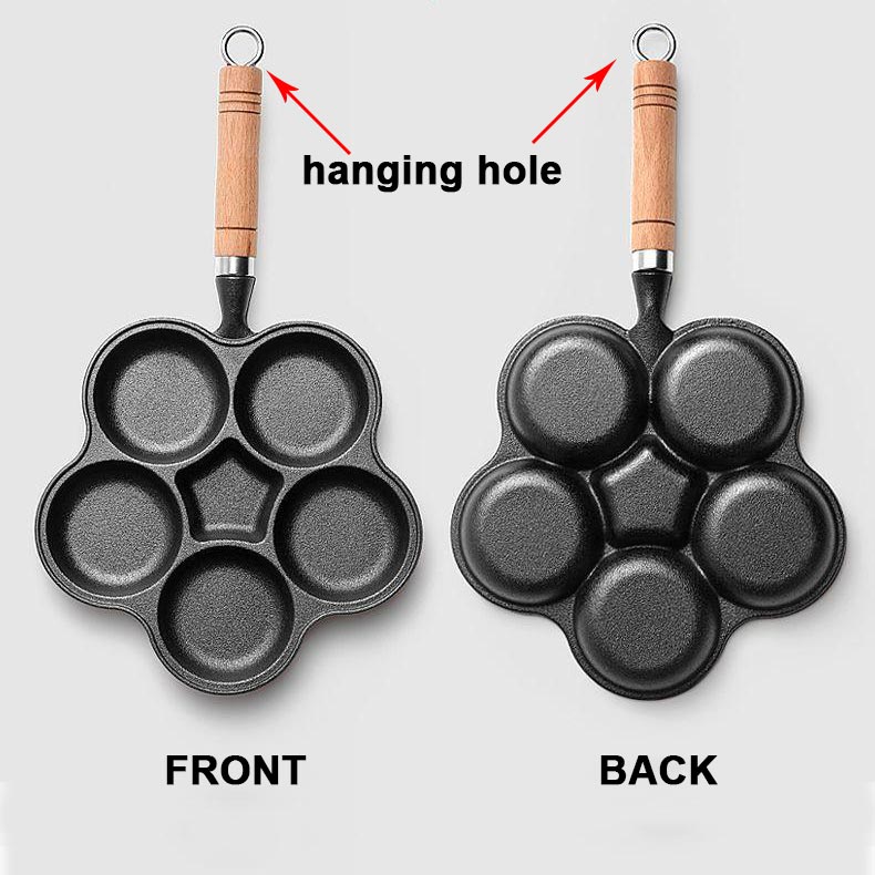 4/5-cup Cast Iron Non-stick Egg Frying Pan