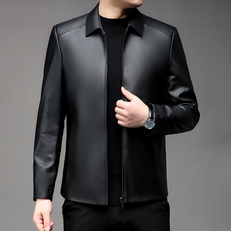 🔥Limited time 50% off sale🔥 Men's Casual Business Lapel PU Leather Jacket