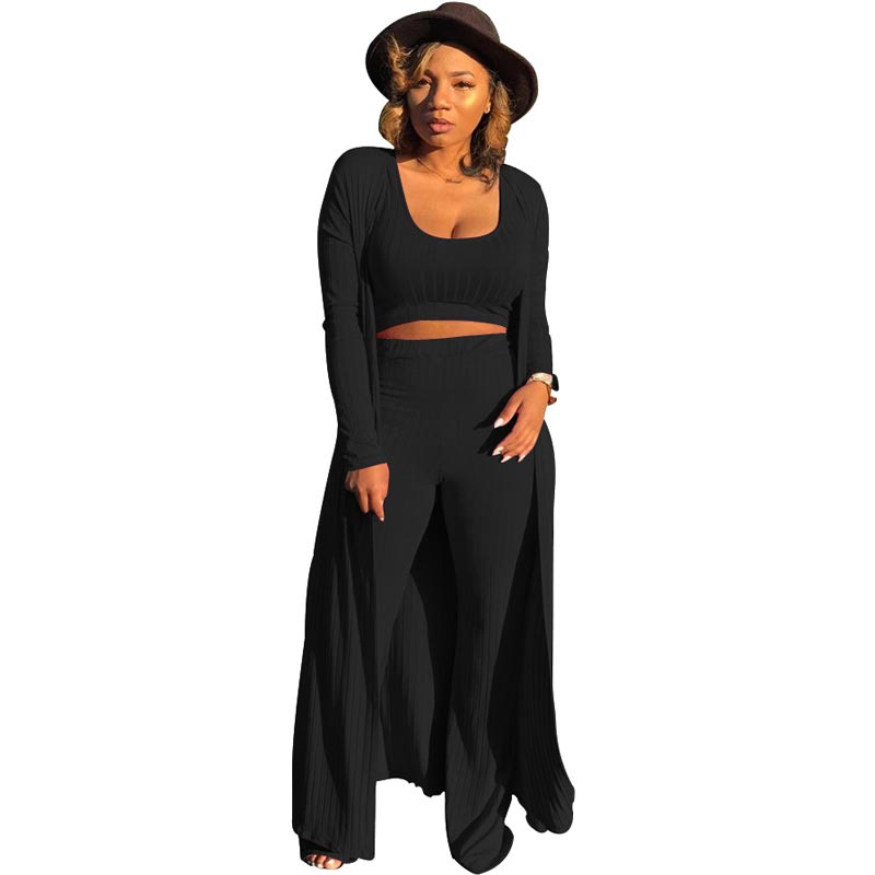 🔥Early Black Friday Sale:50% OFF🔥Women’s Stretch Knitted Tank Top High-waist Leggings and Long Cardigan 3-piece Set