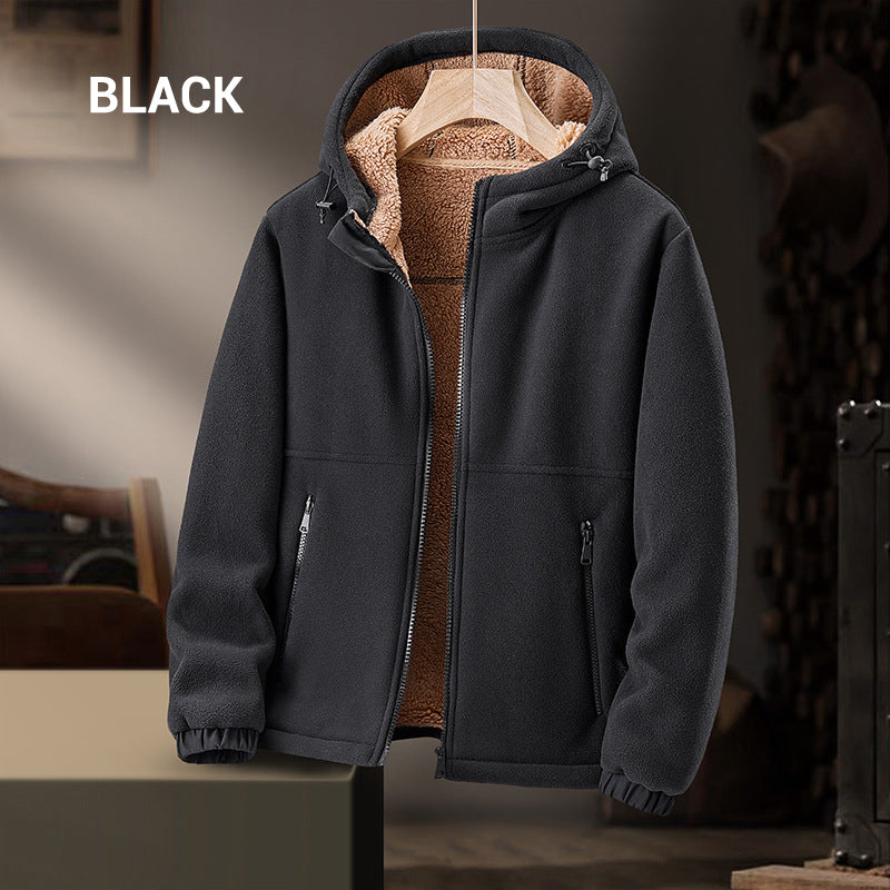 Men's Casual Warm Zip Up Hoodie Jacket